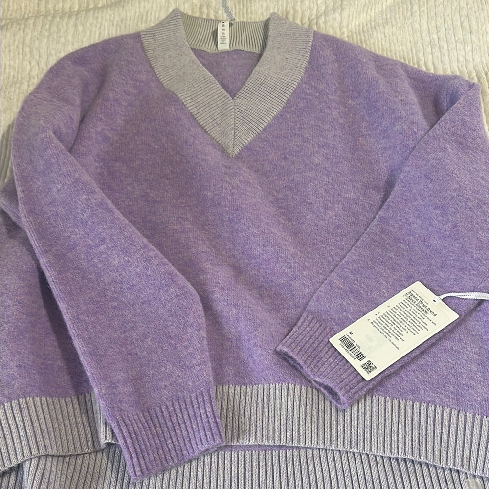 Lululemon Lavender V-Neck Sweater, size medium